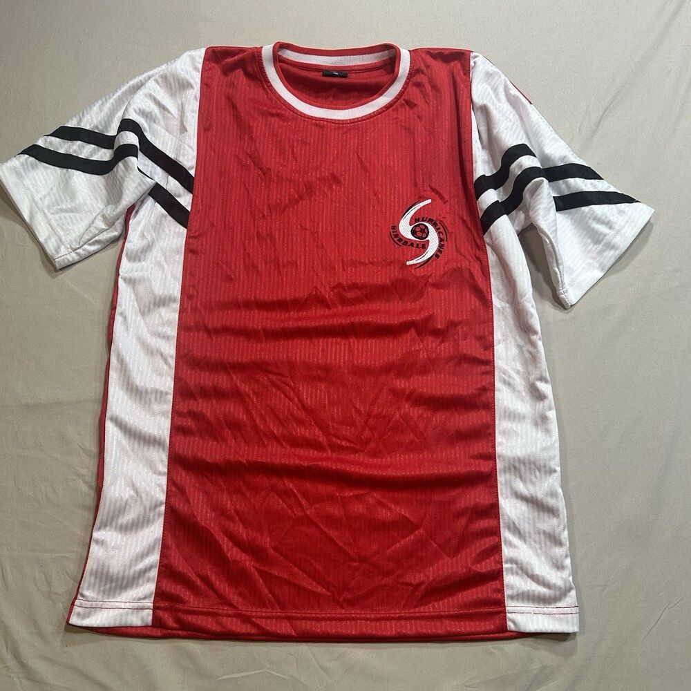 Hinsdale Hurricanes Soccer Jersey #27 World Sport Red White Adult Small AS S